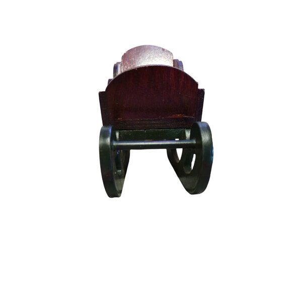 Vintage Wooden Victorian Holiday Sleigh With Holly Design Christmas decor - Picture 3 of 7